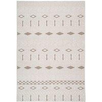 Kukoon Beige Cream Scandi Textured Looped Pile Area Rug in Off-White | Size: 190 cm x 280 cm