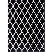Kukoon Black White Classic Trellis Living Area Rug | Size: 190 cm x 280 cm