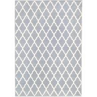 Kukoon Grey White Classic Trellis Living Area Rug | Size: 160 cm x 230 cm