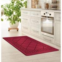 Smart Living Tribela Heavy Duty Machine Washable Hallway Kitchen Non Slip Door Mat in Red | Size: 80 cm x 300 cm