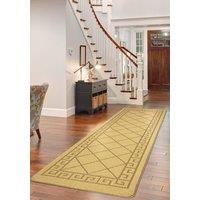 Smart Living Tribela Heavy Duty Machine Washable Hallway Kitchen Non Slip Door Mat in Gold | Size: 80 cm x 300 cm