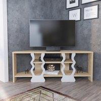 Decorotika Firal Corner TV Stand TV Unit for TVs up to 45 inch in Light Oak