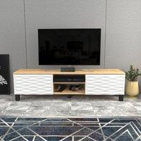 Decorotika Lukas TV Stand TV Unit for TVs up to 64 inch in Light Oak