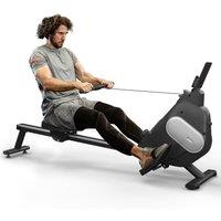 Rattantree 15-Level Adjustable Resistance Magnetic Rowing Machine LCD Display in Black