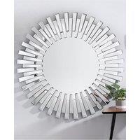 FurnitureboxUK Starburst Medium 80cm 3D Silver Round Sunburst Modern Hallway Bedroom Dining & Living Room Mirror