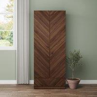 GFW Catania 2 Door 1 Drawer Wardrobe in Walnut
