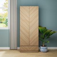 GFW Catania 2 Door 1 Drawer Wardrobe in Light Oak