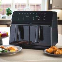 Cooks Professional Dual Digital XL Air Fryer 8L Healthy Cooker with Double Basket & Timer in Black