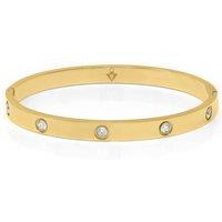 Say It With Stone Hinged Bangle Gold | Size: 7.5 inches