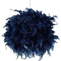 Happy Homewares Eye-Catching & Modern Genuine Feather Decorated Pendant Light Shade in Midnight | Size: 16 inches