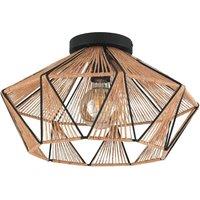 Eglo Adwickle IP20 Geometric Flush Ceiling Light in Light Brown