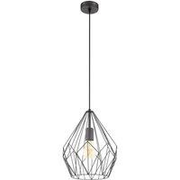 Eglo Carlton Metal 1 Light Ceiling Pendant in Black