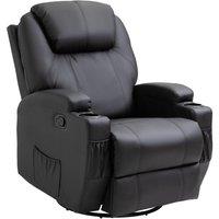 HOMCOM Faux Leather Electric 8-Point Vibration Massage Recliner Sofa Chair with Remote in Black