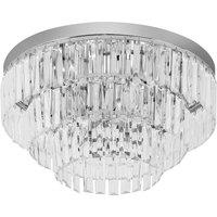 HOMCOM Modern 3-Tier Crystal Raindrop Chandelier Ceiling Light for Hallway in Silver