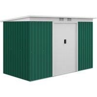 OUTSUNNY Garden Storage Shed Store Metal Building Tool Box Container w/ Roof Ventilation in Dark Green