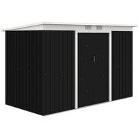 OUTSUNNY Garden Storage Shed Store Metal Building Tool Box Container w/ Roof Ventilation in Dark Grey