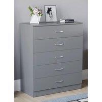 Home Discount Vida Designs Riano 5 Drawer Chest Of Drawers Storage in Grey