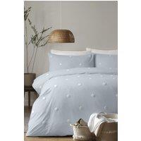 Appletree 'Dot Garden' 100% Cotton Embellished Duvet Cover Set in Duck Egg Blue | Size: Double