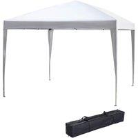 OUTSUNNY 3 x 3M Garden Pop Up Gazebo Height Adjustable Marquee Party Tent Wedding Canopy with Carrying Bag in White