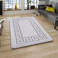 Smart Living Plain Heavy Duty Machine Washable Hallway Kitchen Non Slip Door Mat in Silver | Size: 80 cm x 300 cm