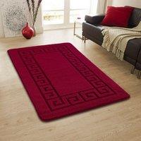Smart Living Plain Heavy Duty Machine Washable Hallway Kitchen Non Slip Door Mat in Red | Size: 80 cm x 300 cm