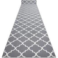RugsX Anti-Slip Trellis Runner in Grey | Size: 100 cm x 370 cm