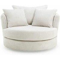 LUXURY LIFE Collingdale Dylan Jumbo Cord Fabric Swivel Chair in Cream