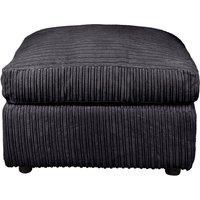LUXURY LIFE Collingdale Jumbo Cord Fabric Footstool in Black