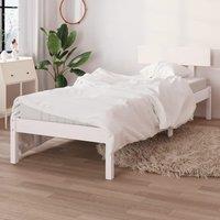 Berkfield Home Bed Frame White Solid Wood 75x190 cm Small Single
