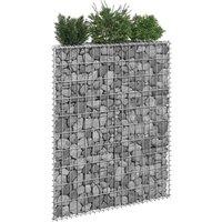 Berkfield Home Trapezium Gabion Raised Bed Galvanised Steel 80x20x100 cm in Silver | Size: 80 x 20 x 100 cm
