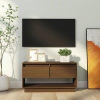 Berkfield Home TV Cabinet Honey Brown 74x34x40 cm Solid Wood Pine | Size: 74 x 34 x 40 cm