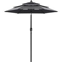3-Tier Parasol with Aluminium Pole Anthracite 2 m