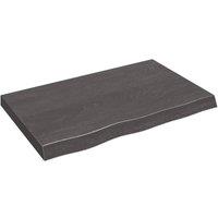 Wall Shelf Dark Grey 80x50x(2-6) cm Treated Solid Wood Oak