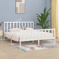 Berkfield Home Bed Frame White Solid Wood 200x200 cm