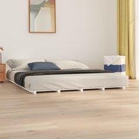 Bed Frame White 160x200 cm Solid Wood Pine