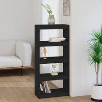 Berkfield Home Book Cabinet/Room Divider Black 60x30x135.5 cm Solid Wood Pine