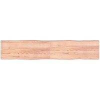Table Top Light Brown 200x40x(2-6)cm Treated Solid Wood Live Edge