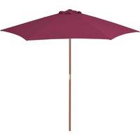 Outdoor Parasol with Wooden Pole 270 cm Bordeaux Red