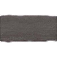 Berkfield Home Table Top Dark Grey 80x40x(2-6) cm Treated Solid Wood Live Edge in Brown