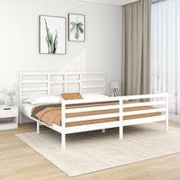 Berkfield Home Bed Frame White Solid Wood 200x200 cm