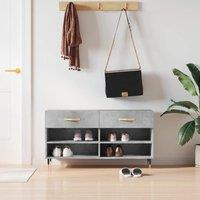 Berkfield Home Shoe Bench Concrete Grey 102x35x55 cm Engineered Wood | Size: 102 x 35 x 55 cm