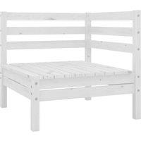 Garden Corner Sofa White Solid Wood Pine