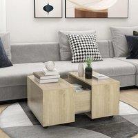 Berkfield Home Coffee Table Sonoma Oak 60x60x38 cm Engineered Wood in Brown | Size: 60 x 60 x 38 cm