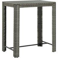 Berkfield Home Garden Bar Table Grey 100x60.5x110.5 cm Poly Rattan