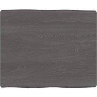 Table Top Dark Grey 60x50x(2-6) cm Treated Solid Wood Live Edge