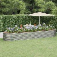Garden Raised Bed Powder-coated Steel 510x140x68 cm Silver