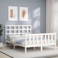 Berkfield Home Bed Frame with Headboard White 120x200 cm Solid Wood