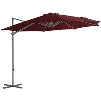 Cantilever Umbrella with Steel Pole Bordeaux Red 300 cm