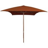 Outdoor Parasol with Wooden Pole Terracotta 200x300 cm