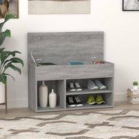 Berkfield Home Shoe Bench Grey Sonoma 80x30x45 cm Engineered Wood | Size: 80 x 30 x 45 cm